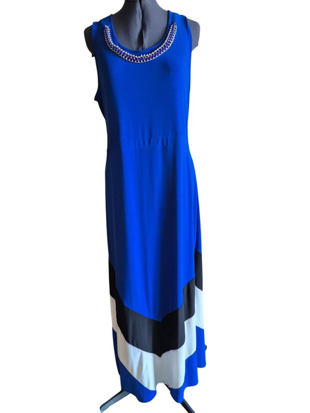 NY Collection Sleeveless Blue Maxi Dress Size XL